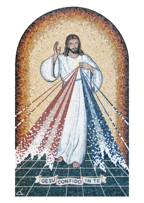 Mosaico sacro - Cristo Misericordioso 2017, marmo 140x235 cm